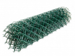 Сетка стальная плетёная одинарная "Рабица" ГОСТ 5336-80; ПВХ зеленное покрытие. Диаметр проволоки - 2,7 мм. 50х50мм